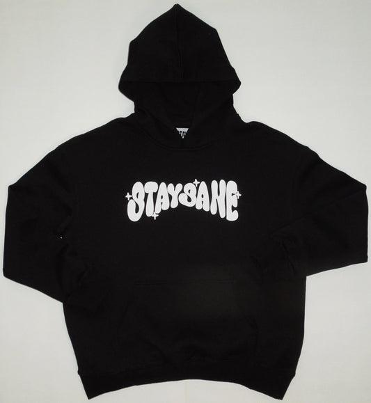 StaySane Hoodie Black/White